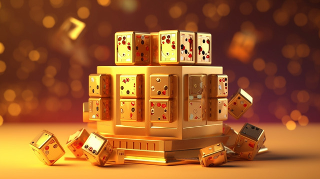 63ph — pngtree d rendered online casino slot machine with golden cube design on image 3910642 320